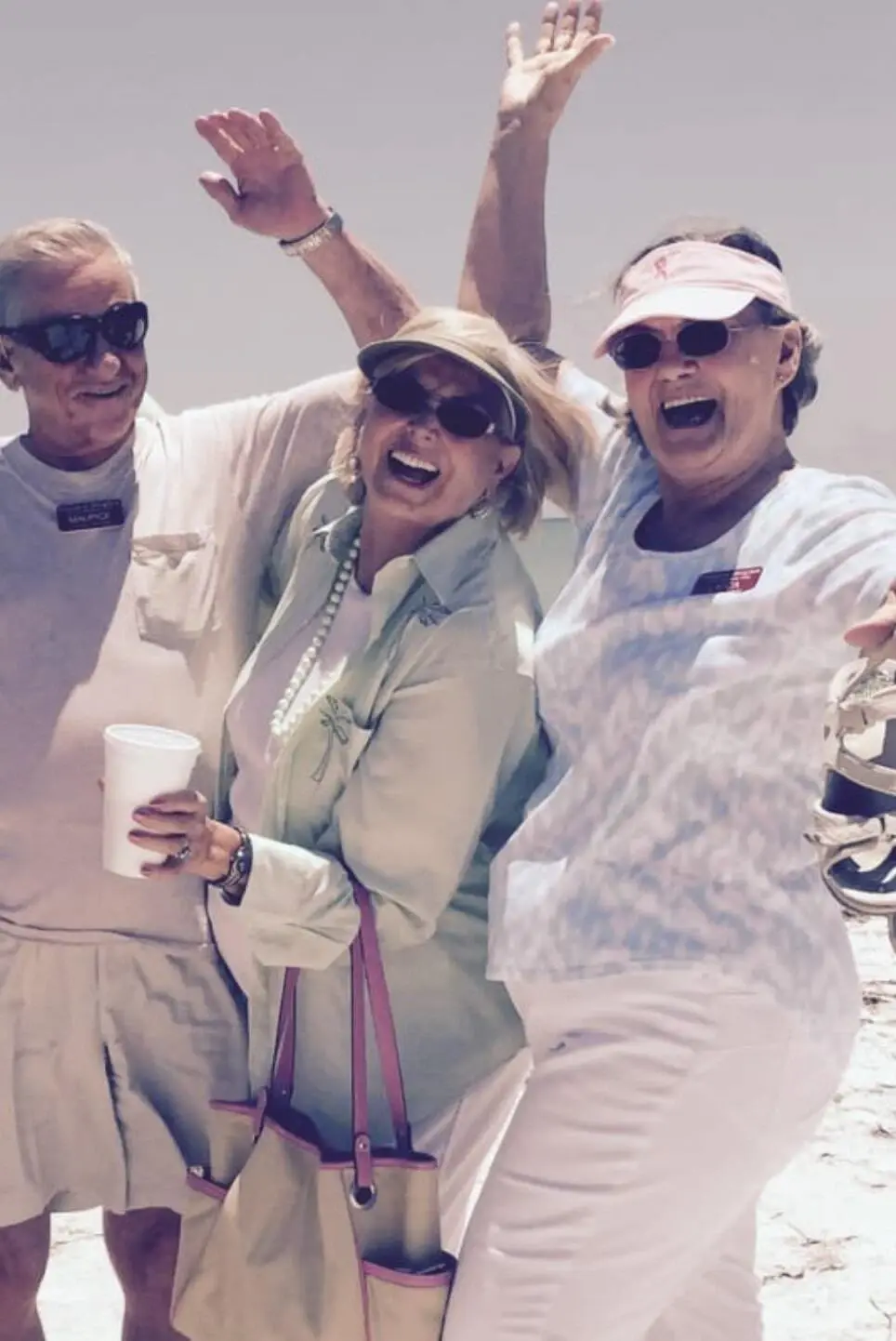 Seniors celebrating while traveling