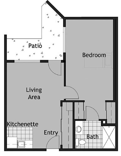 One-Bedroom Apartment floor plan layout